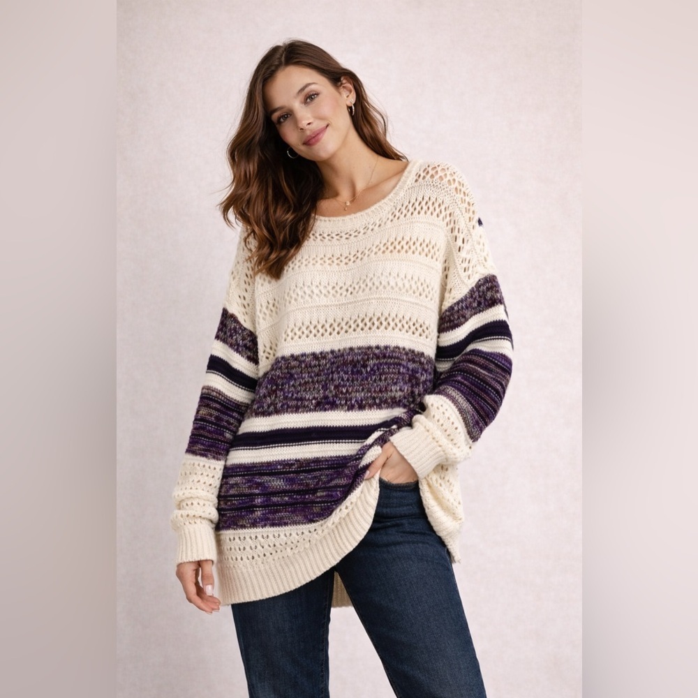Oversize long sleeve acrylic extra-large sweater
